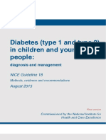 NICE Guideline for Diabetes 1 and 2 in children