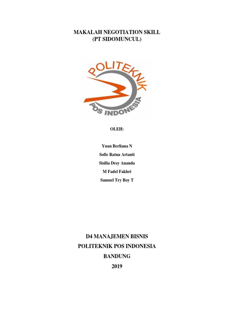 Makalah Negotiation Skill Pt Sidomuncul Oleh