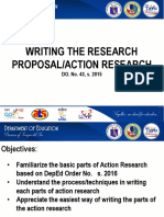 Writing The Research Proposal/Action Research: DO. No. 43, S. 2015