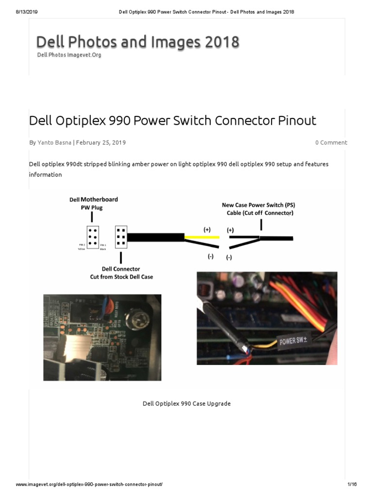 Dell Optiplex 990 Power Switch Connector Pinout - Dell Photos and