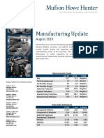 Manufacturing Update: August 2019
