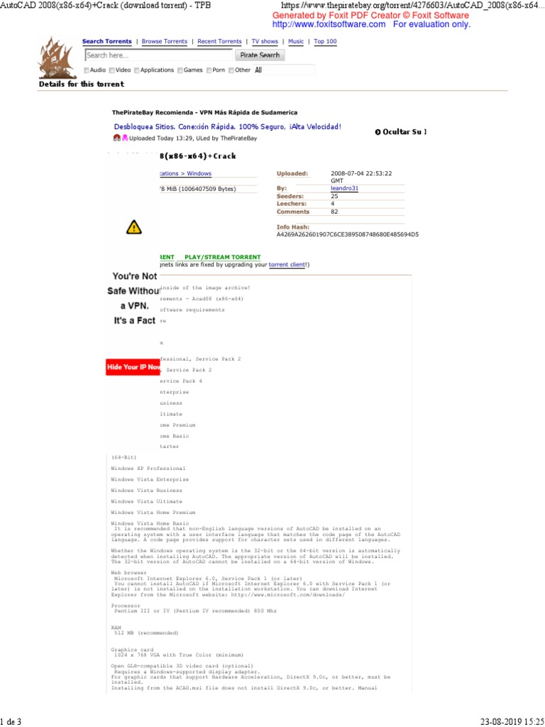 Cad 2008 | PDF | Windows Vista | Windows Xp