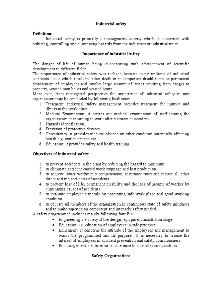 Industrial Safety Management Guide | PDF | Occupational Safety And ...