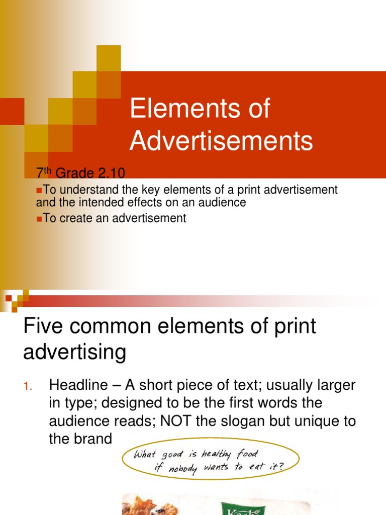 Key Elements of Print Advertising: Headlines, Images, Copy, Slogans and ...