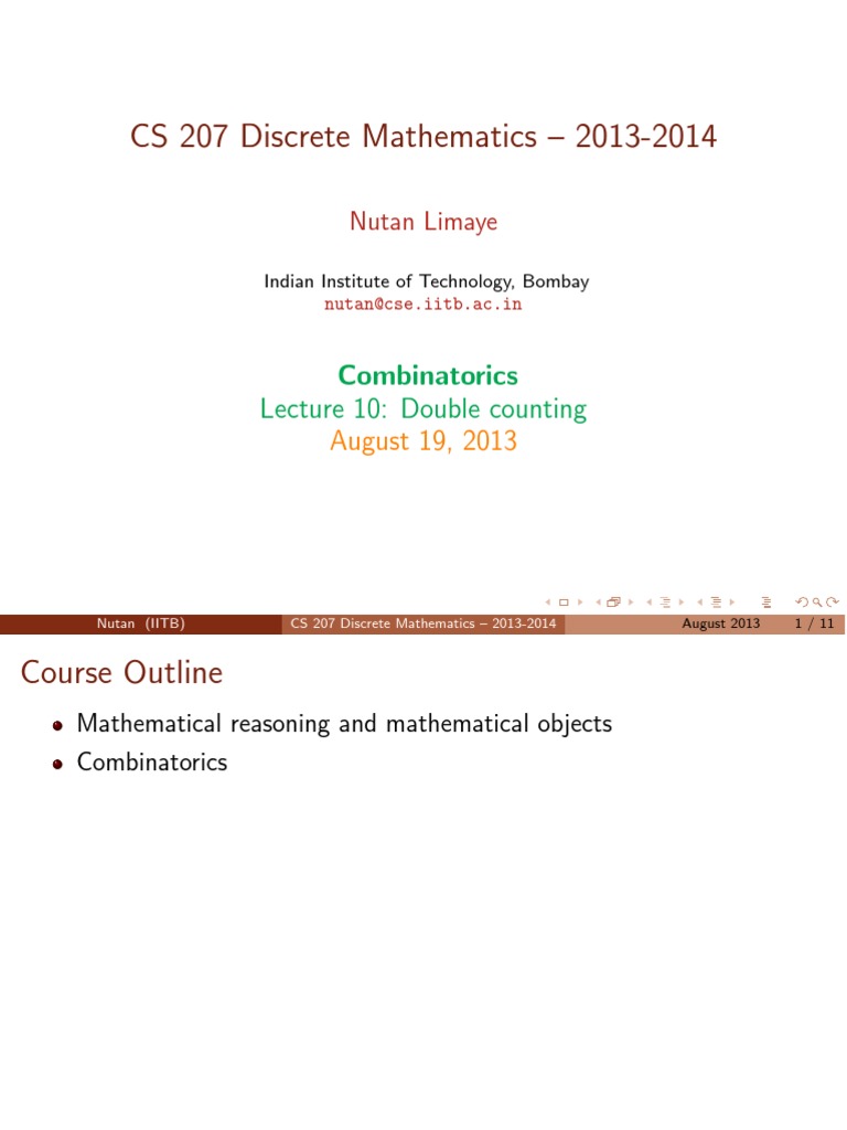 CS 207 Discrete Mathematics - 2013-2014: Nutan Limaye | PDF ...