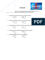 Encuesta sobre artículos necesarios