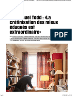 Emmanuel Todd - La Crétinisation Des Mieux Éduqués Est Extraordinaire - Libération