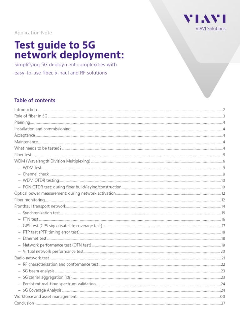 Test Guide To 5G Network Deployment | PDF | Wavelength Division ...