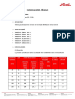 Especificaciones Tubería Gas PE100 - NICOLL