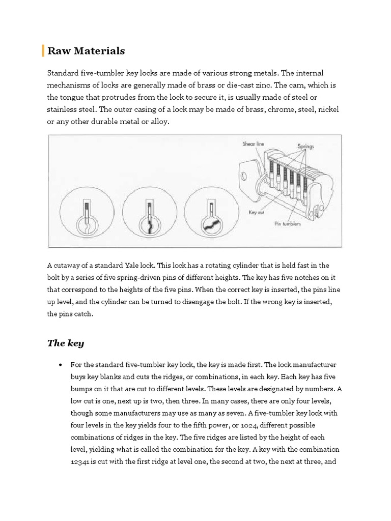 Key Manufacturing in Steel Locks | PDF | Steel | Rolling (Metalworking)