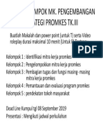 TUGAS KELOMPOK MK Strategi Promkes