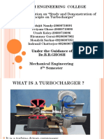 Seacom Engineering College: Project Presentation On "Study and Demonstration of Principle On Turbocharger"