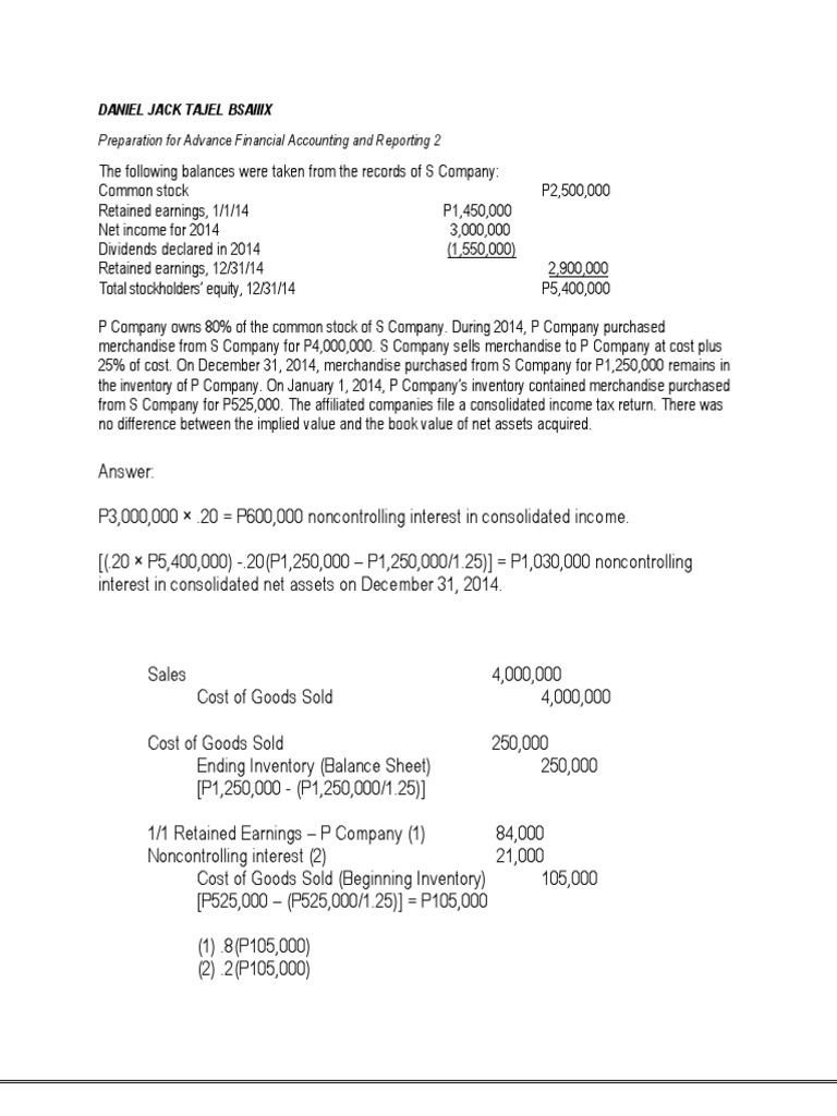 Advance Financial Accounting Report PDF