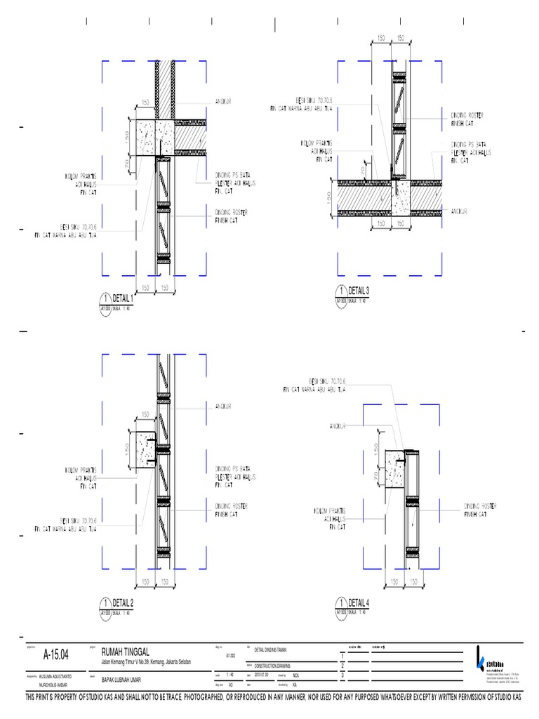 Detail Roster and Partition Drawings | PDF