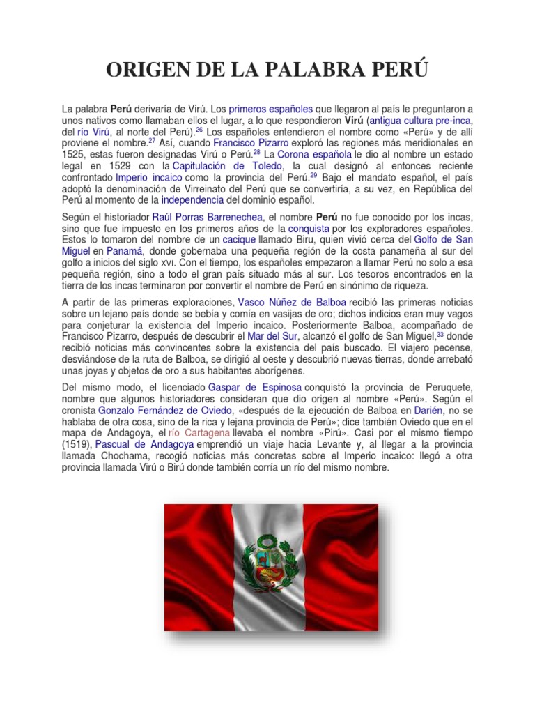Origen de la palabra Perú | PDF | Francisco Pizarro | Imperio Inca