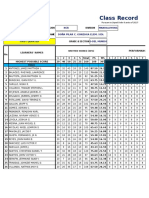 Class Record Shows Student Performance