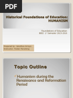 Historical Foundations of Education: Humanism