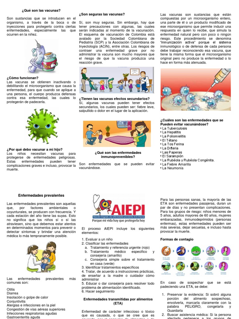 Folleto Vacunacion, Inmunoprevenibles, Enfermedades Prevalentes y
