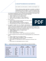 Ejercicios Sobre Conceptos Básicos de Estadística PDF