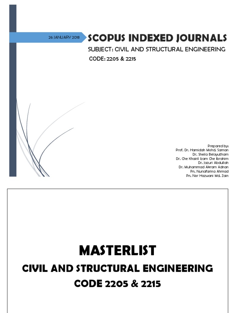 Scopus Indexed Journals in Civil Engineering | PDF | Civil Engineering ...
