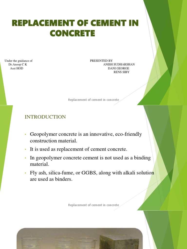 Replacement of Cement in Concrete | PDF | Fly Ash | Concrete