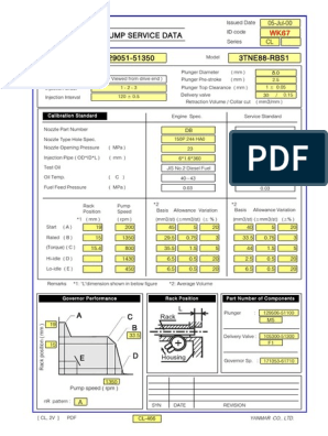 Injection Pump Data, PDF, Fuel Injection