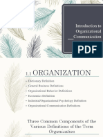 Introduction To Organizational Communication