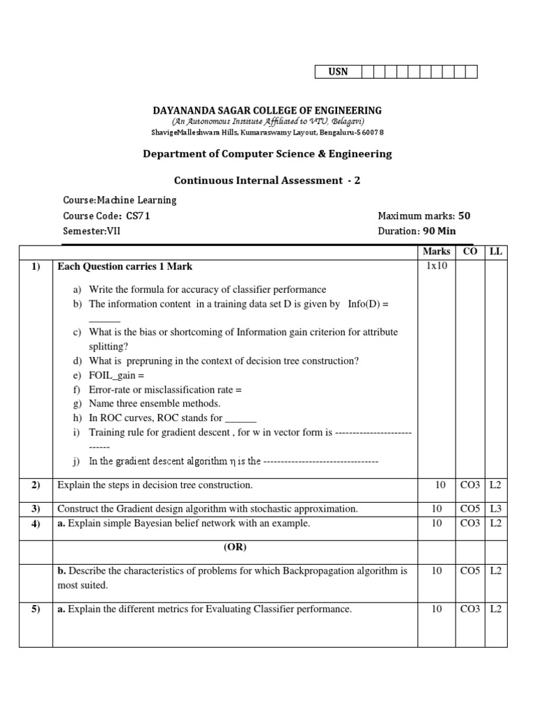 Machine Learning Assessment - CS71 | PDF | Machine Learning ...