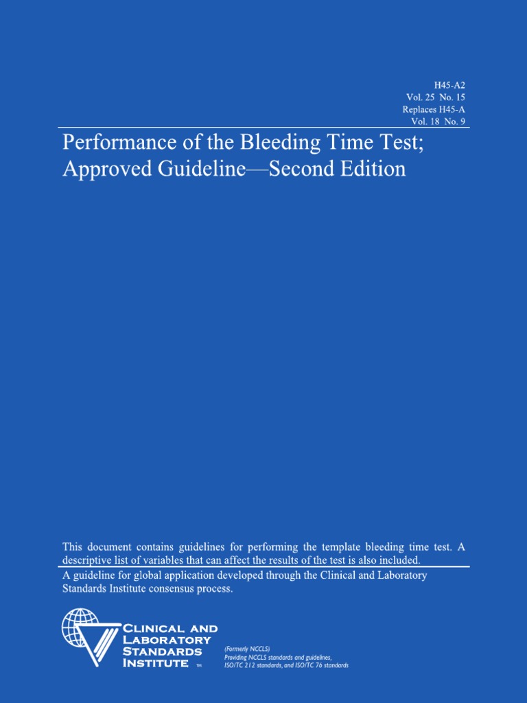 (Formerly NCCLS) Providing NCCLS Standards and Guidelines, ISO/TC 212 ...
