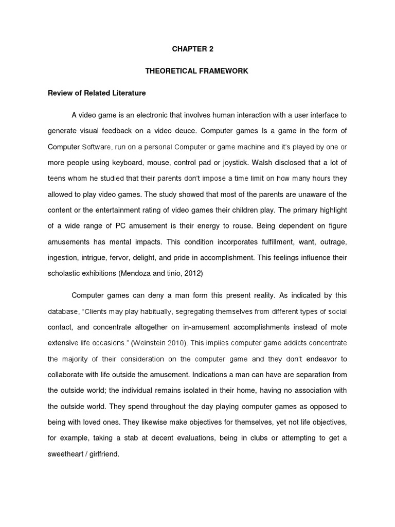 Theoretical Framework | PDF | Video Games | Personal Computers