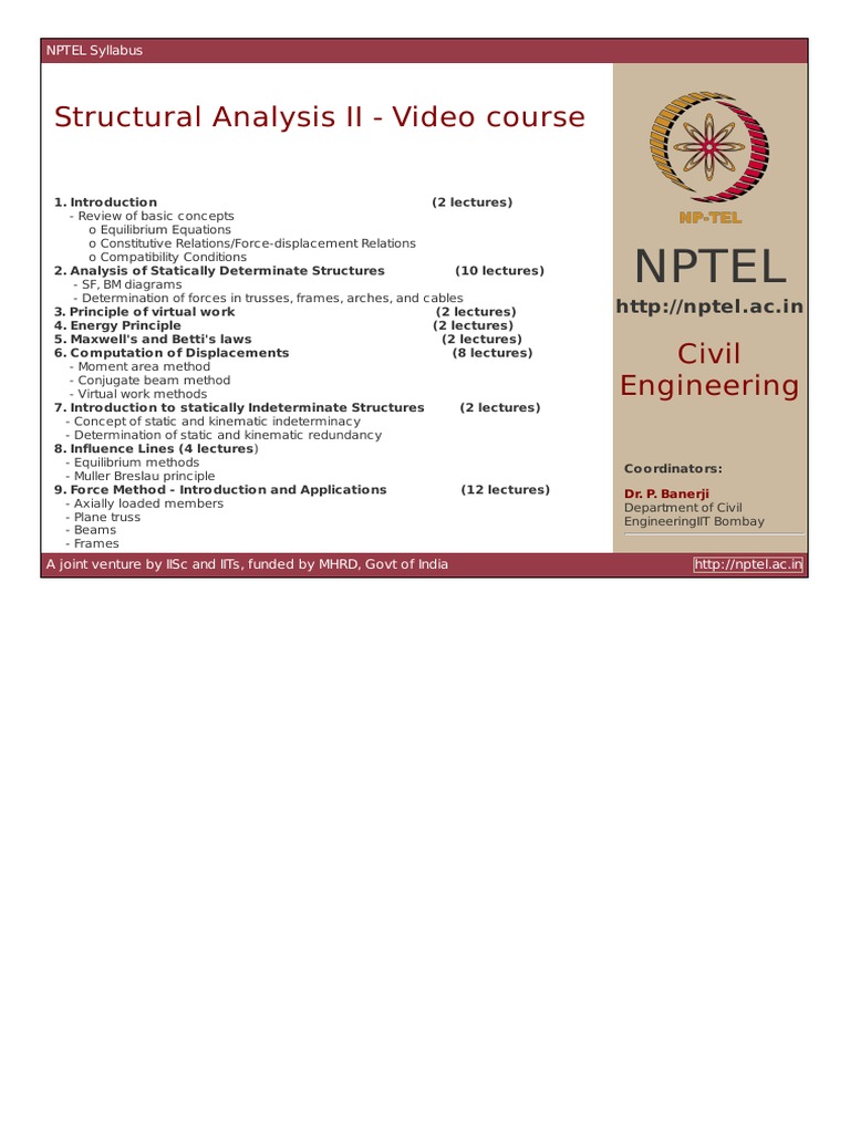 Structural Analysis II Course | PDF