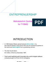 Entreprenuership: Mahalakshmi Sankar For TYBMS