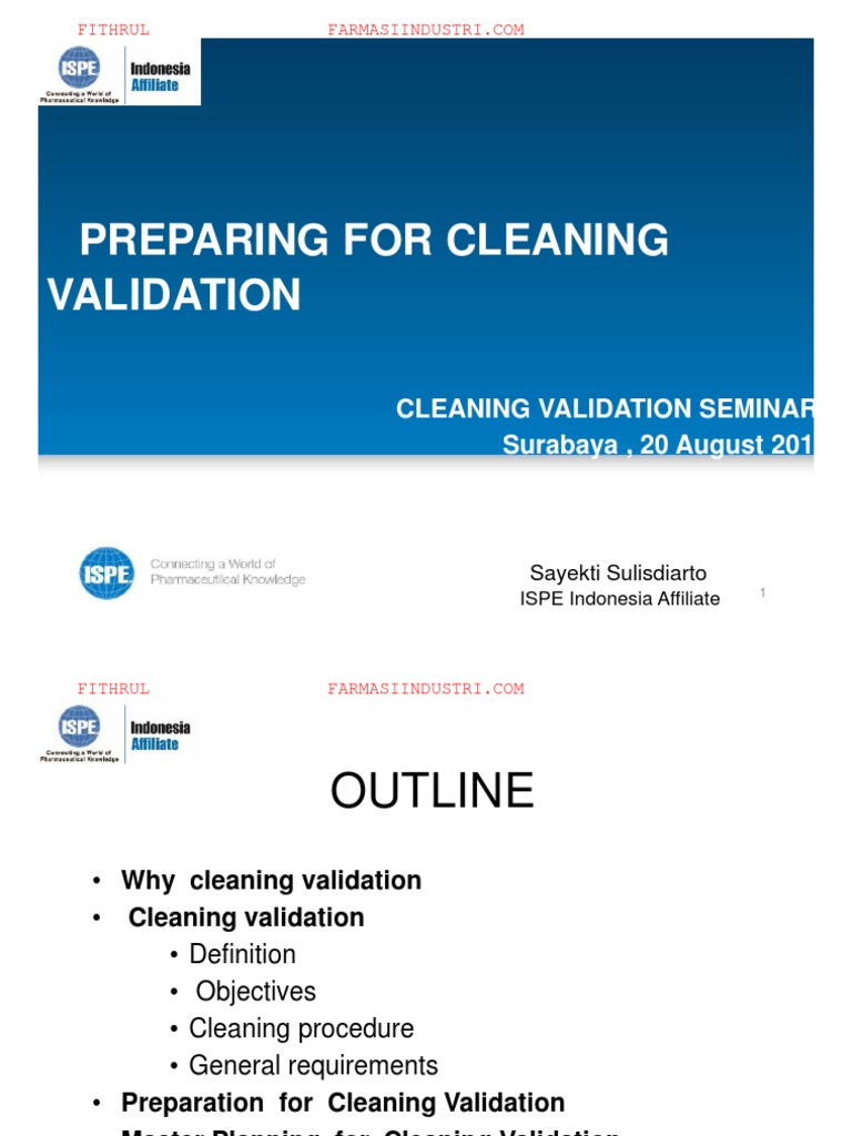 Preparing for Cleaning Validation An Overview of Cleaning Validation