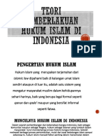 Teori Pemberlakuan Hukum Islam Di Indonesia