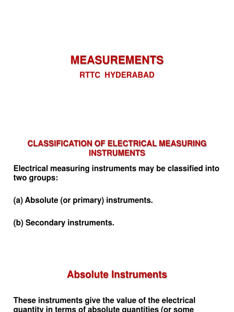 Classification of Electrical Instruments | PDF | Observational Error ...