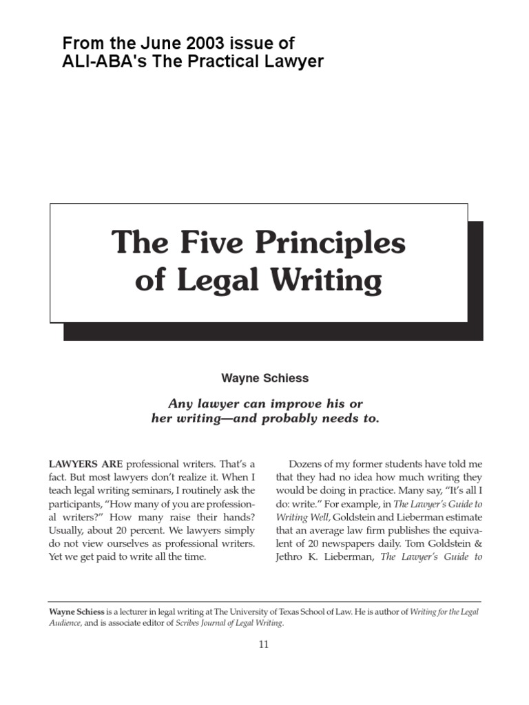 5 Principle Legal Writing PDF Typefaces Serif