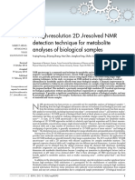 A High-Resolution 2D J-Resolved NMR Detection Technique For Metabolite Analyses of Biological Samples