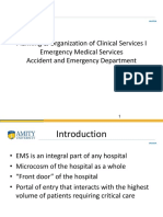 Planning & Organization of Clinical Services I Emergency Medical Services Accident and Emergency Department