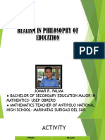 Realism in Philosophy of Education Jomar Palma
