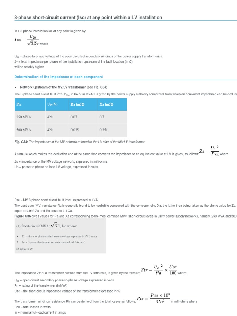 3ph Isc at LV Installation | PDF | Electrical Resistivity And ...