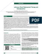 Clarifications On Continuous Renal Replacement Therapy and Hemodynamics