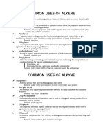 Common Uses of Alkene: Polythylene Polyisoprene