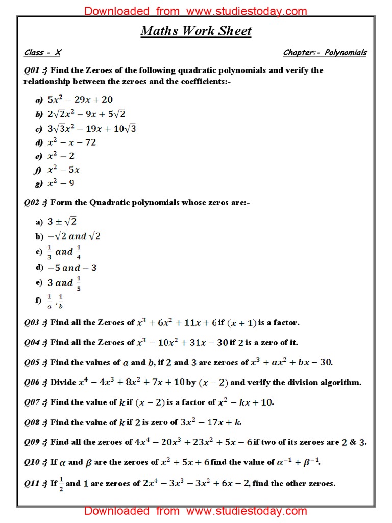 cbse-class-10-maths-worksheet-polynomials-5-polynomial-factorization