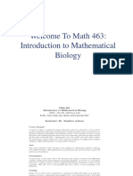 Welcome To Math 463: Introduction To Mathematical Biology