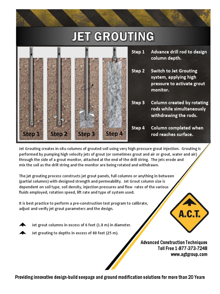 10 ACT Services - Jet Grouting | PDF | Soil Mechanics | Pressure