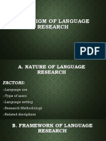 Paradigm of Language Research