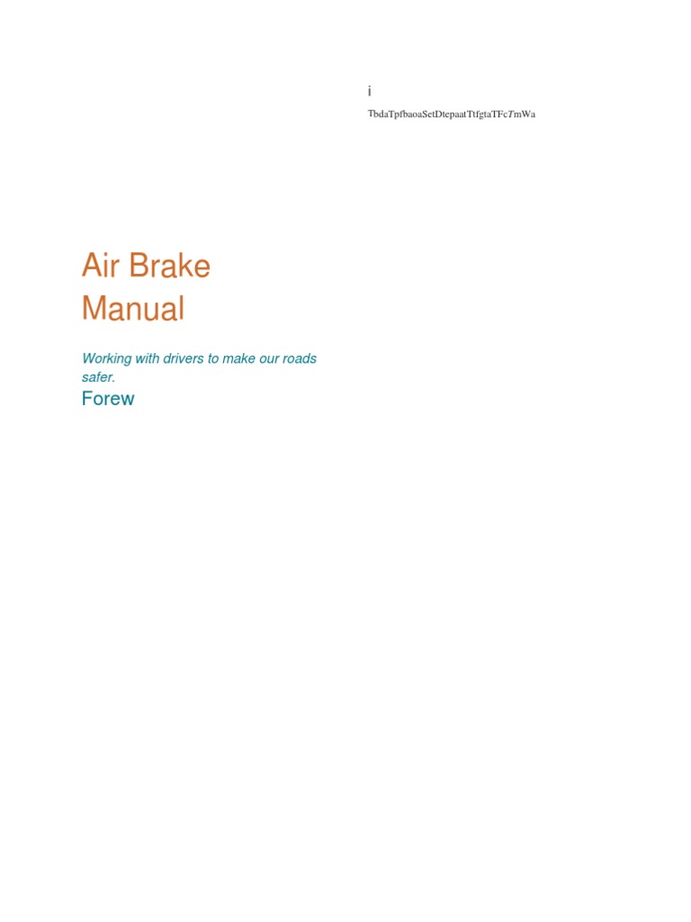 Air Brake Manual PDF Brake Internal Combustion Engine