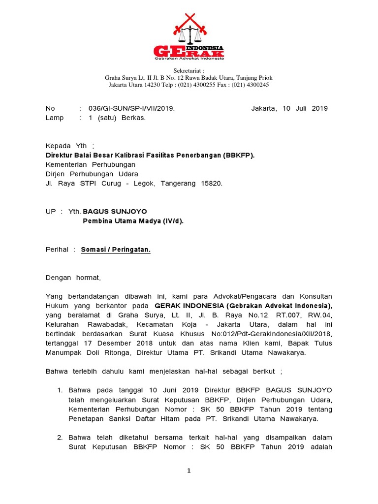 Contoh Surat Somasi Lsm Audit Kinerja