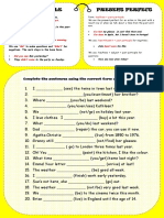 Past Simple and Present Perfect Worksheet