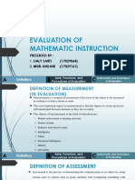 Evaluation of Mathematic Instruction (b.inggris)